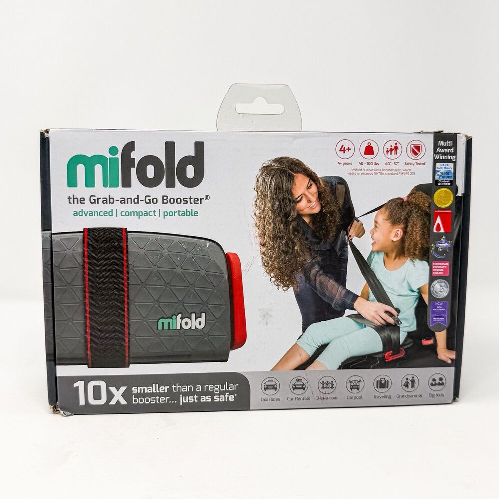 Mifold Grab And Go Compact Car Booster Portable Seat 40 To 100 Lbs Travel seat